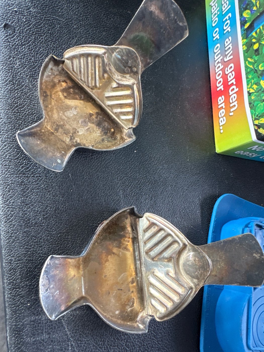 Pair of vintage Riki Japan silver-plated fish lemon squeezers