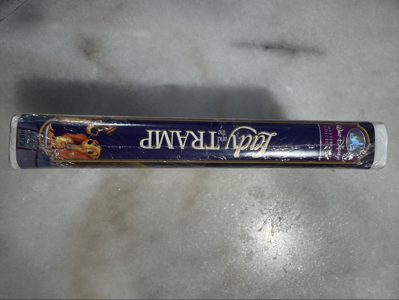 Spine view of sealed Lady and the Tramp VHS