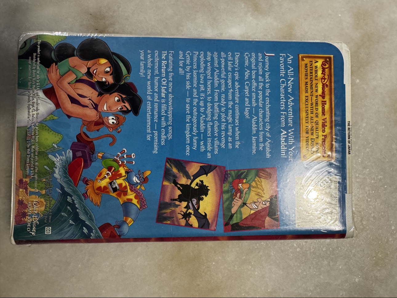 Back view of sealed The Return of Jafar VHS