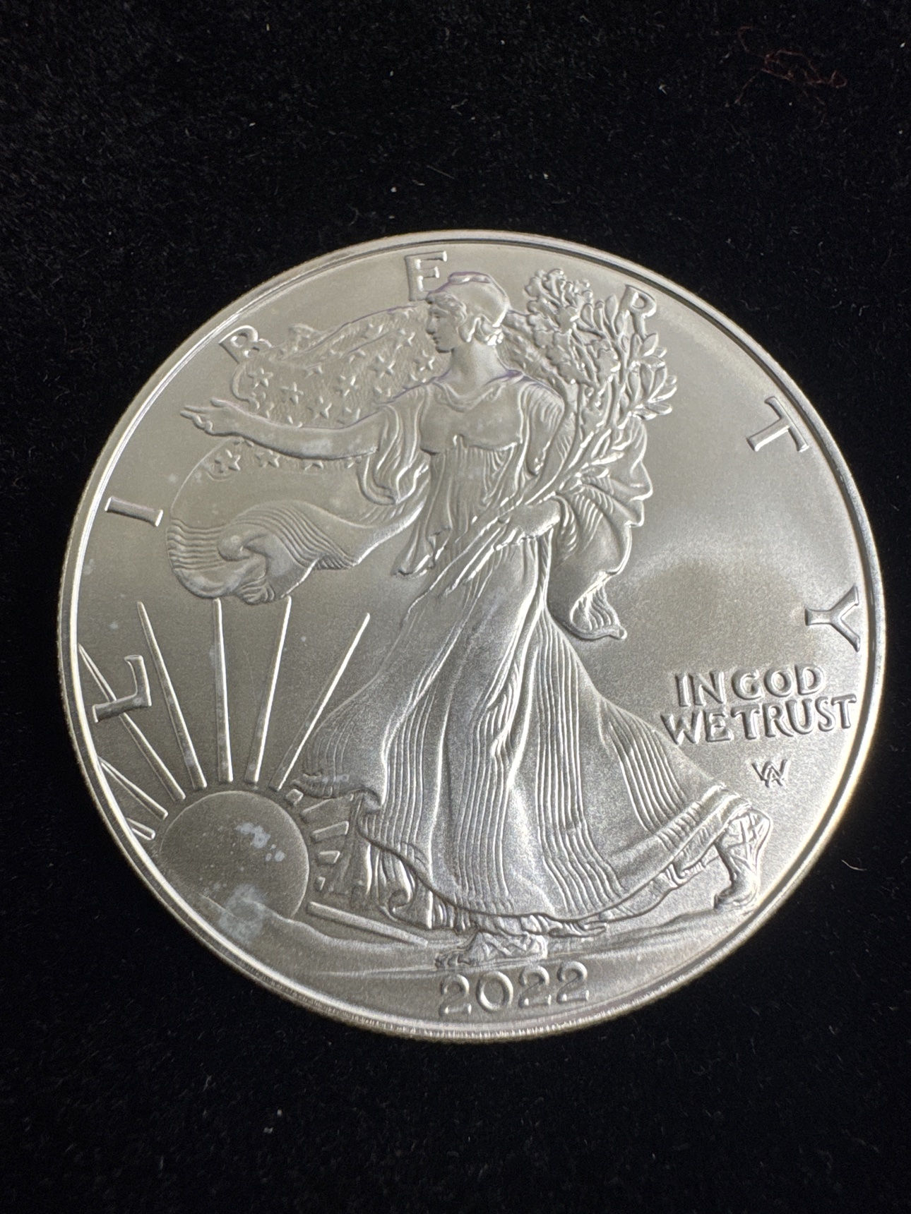 Walking Liberty obverse of the 2022 American Silver Eagle